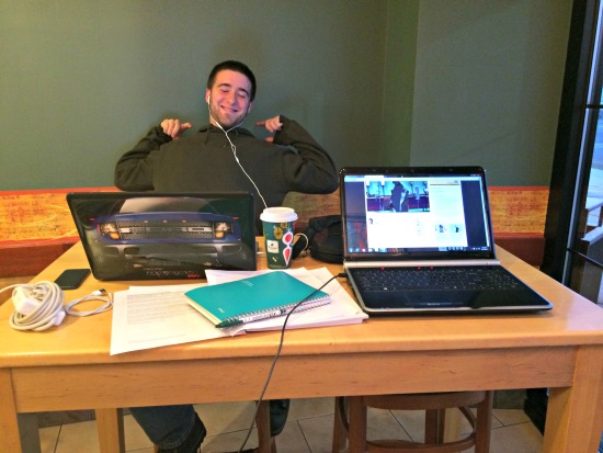 Jimmy and I spent a scary amount of time at Panera Bread over the weekend while I worked on homework. 