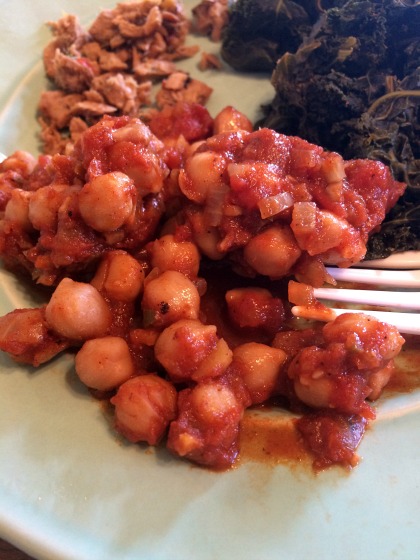 My chana masala in all of its amateur glory.