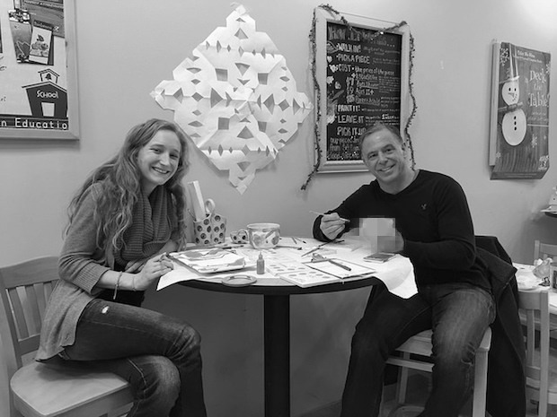 We painted ceramics together! I blurred what my dad made because he's giving it as a Christmas gift to someone who reads my blog, haha. 