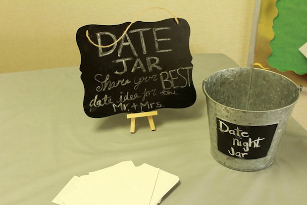 date night jar idea for bride and groom wedding or bridal shower