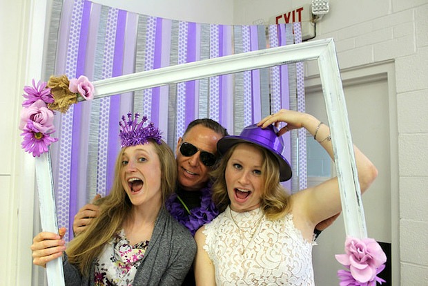 photo booth for rustic wedding and bridal shower with props