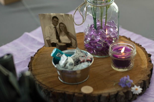 Rustic wedding centerpiece
