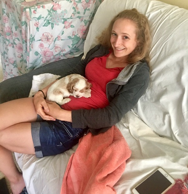 The first time I met Mavis, when she was five-weeks-old.