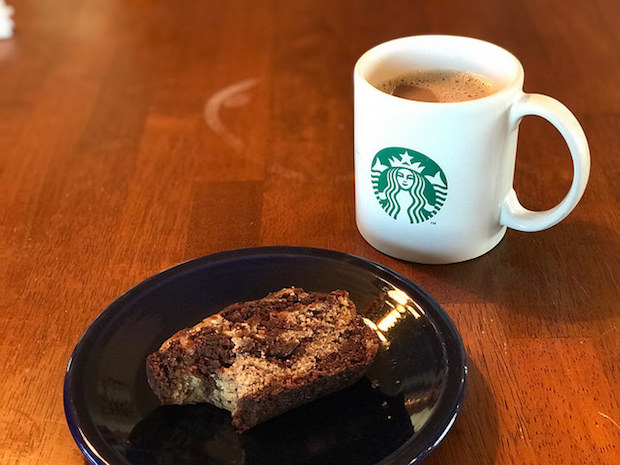 Starbucks coffee and chocolate banana bread