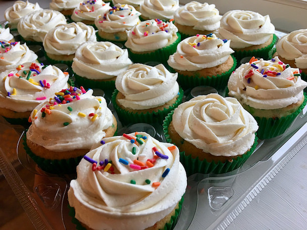 Funfetti cupcakes with vanilla buttercream and rainbow sprinkles