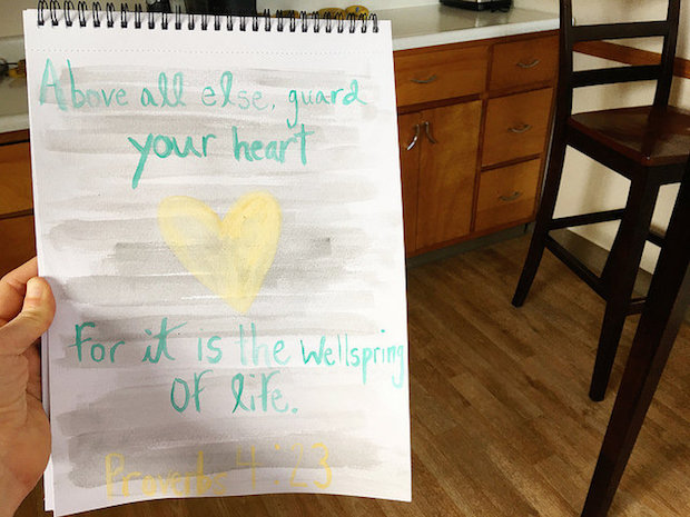 Guard your heart Proverbs Watercolor
