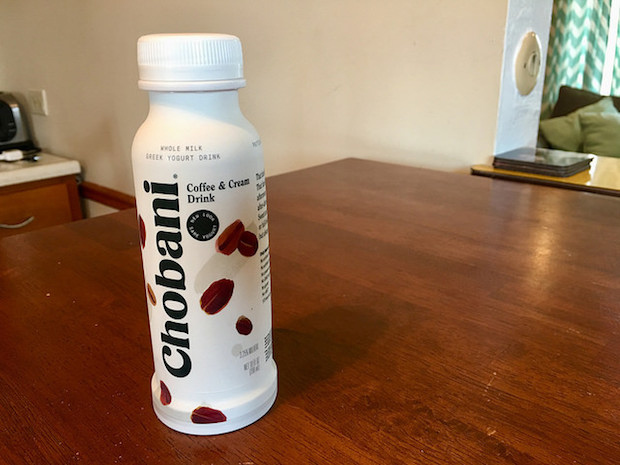 Chobani whole milk greek yogurt drink coffee and cream