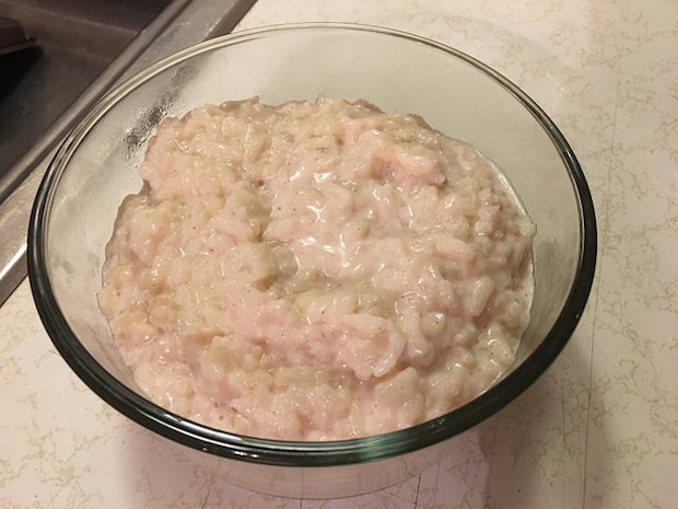 Homemade rice pudding with cinnamon and vanilla
