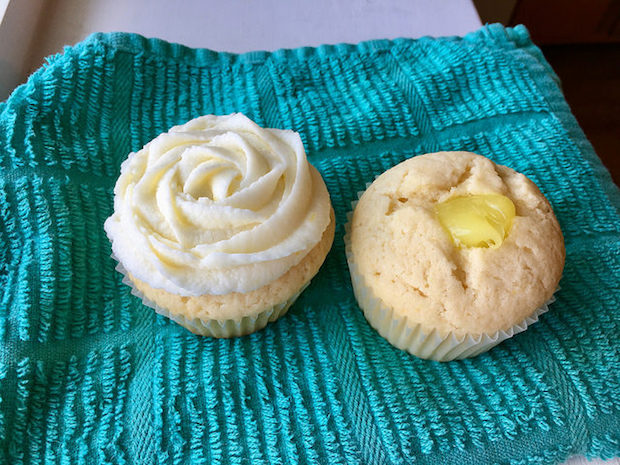 Lemon cupcake with lemon filling and lemon buttercream for wedding