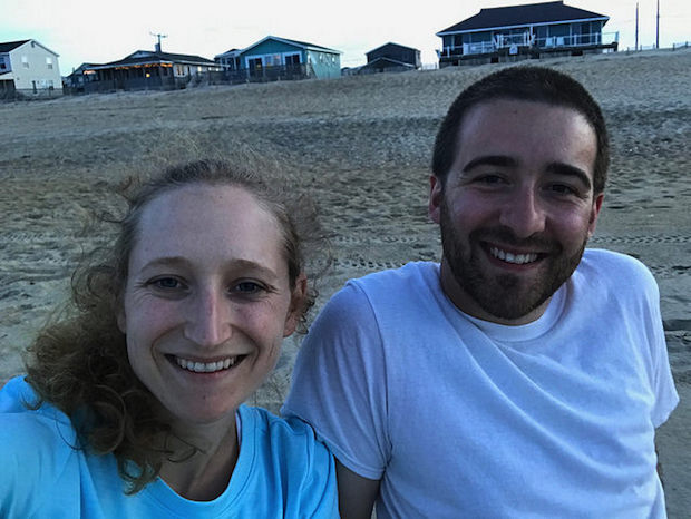 Couple on the beach in the Outer Banks