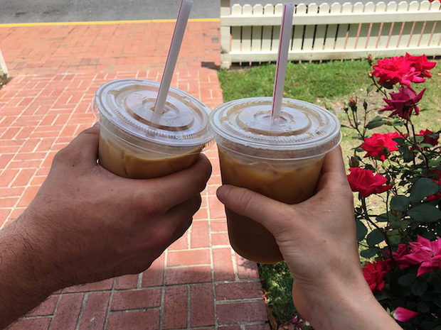 Iced coffee from Island Perk in Manteo Outer Banks
