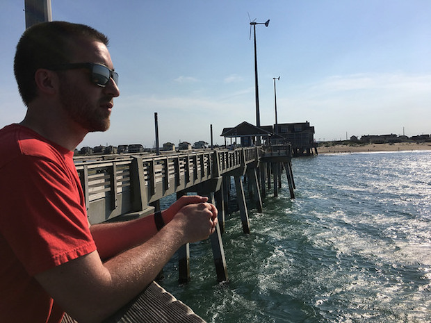 Overlooking ocean at Jeanette's Pier in Outer Banks North Carolina Nags Head
