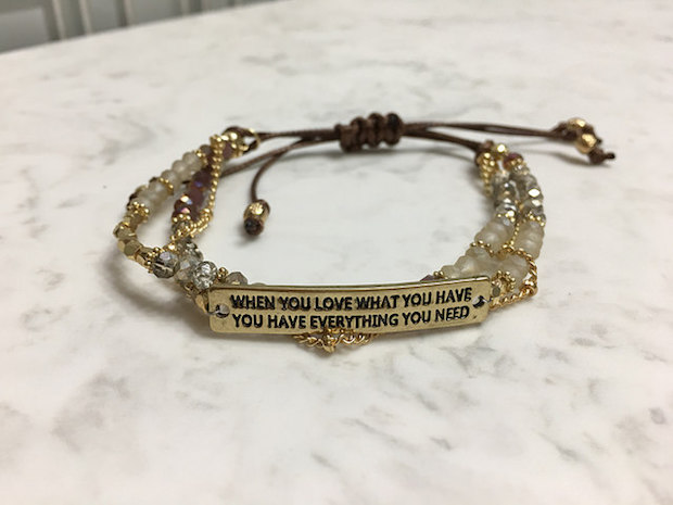 When you love what you have you have everything you need bracelet from Altar'd State