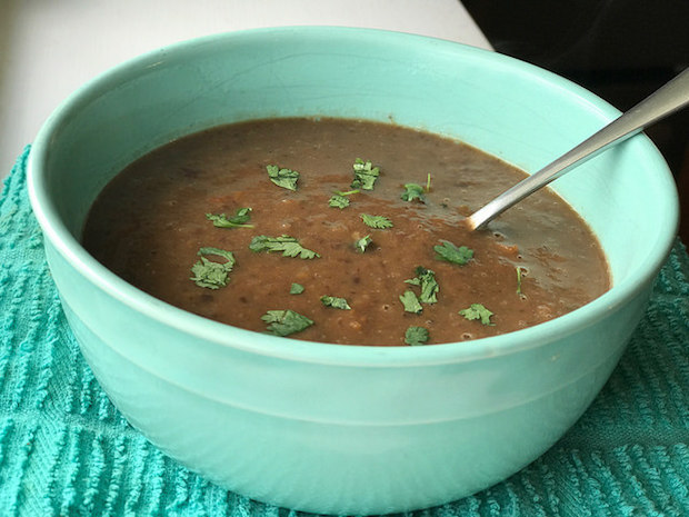 Black bean soup with cilantro