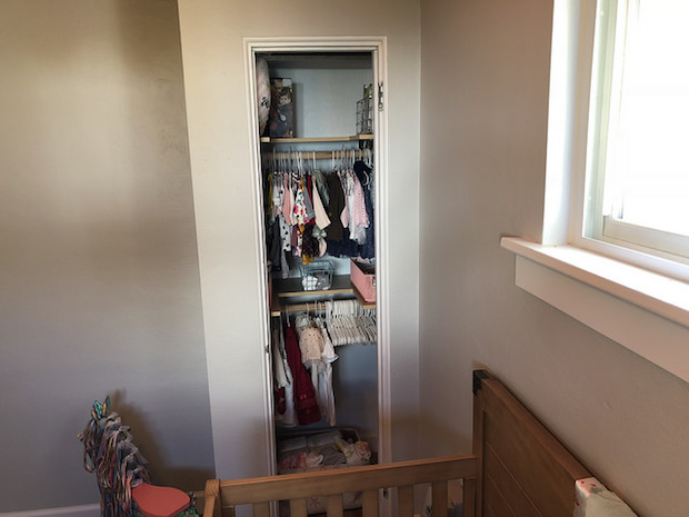 Baby girl nursery closet