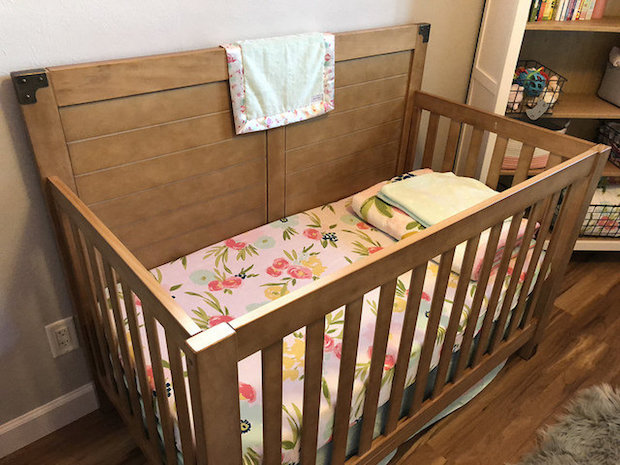 Baby girl crib and bedding from Target