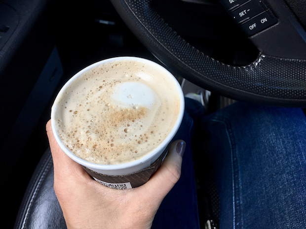Starbucks vanilla latte with foam