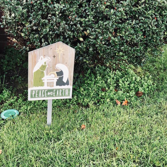 Wooden manger scene Christmas decoration