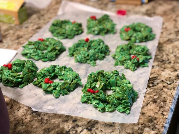 Cornflake wreaths