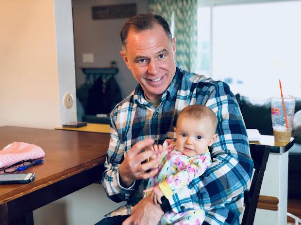 Grandpa and granddaughter baby