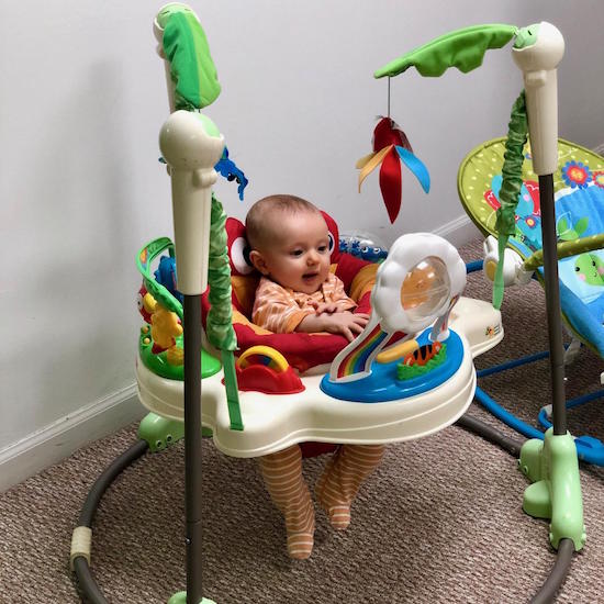 Three month old baby in jumper