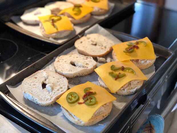 Everything bagel freezer sandwiches