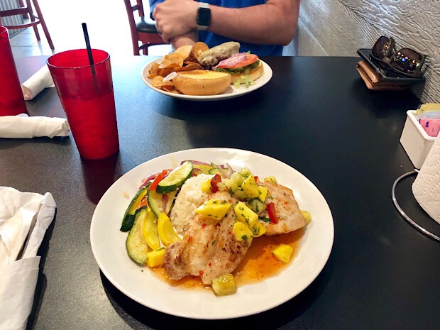 Chicken dinner at Sandbars Raw Bar and Grill in Outer Banks, NC