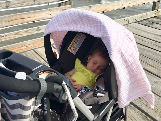 Baby on Avalon Fishing Pier in Outer Banks