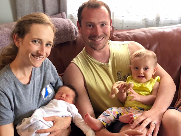 Brother and sister with babies