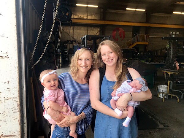 Sisters with baby girls