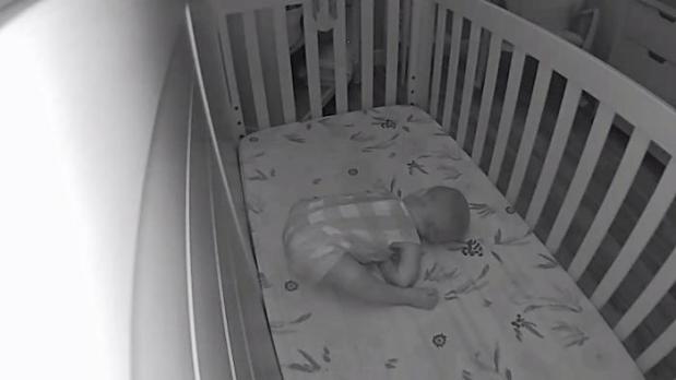 Baby sleeping in weird position