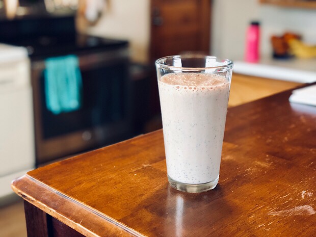 Chocolate chia seed smoothie
