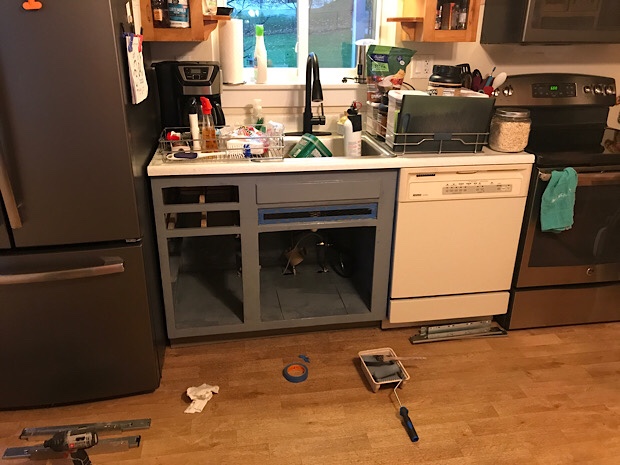 Gray kitchen cabinets