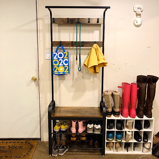 Industrial coat and shoe rack