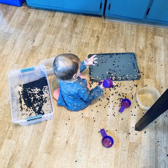 Baby and toddler craft idea with beans