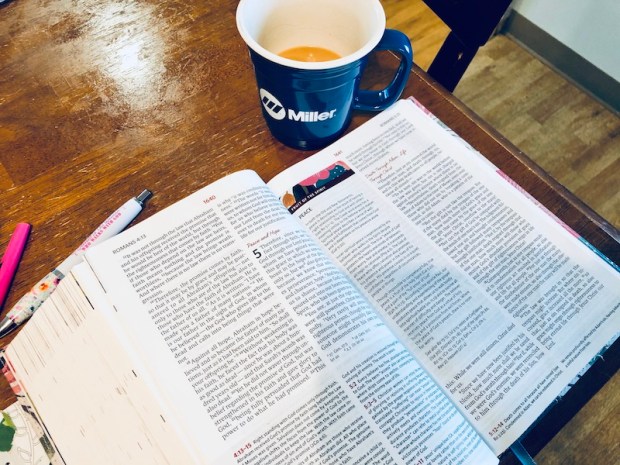 Bible and coffee