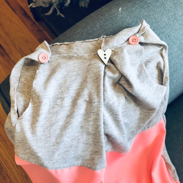 Hand sewn dress made from t shirt for toddler