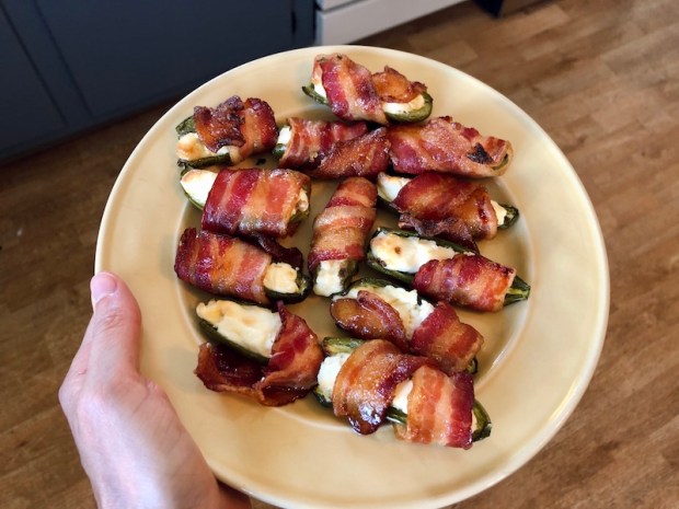 Bacon-wrapped stuffed jalapeños