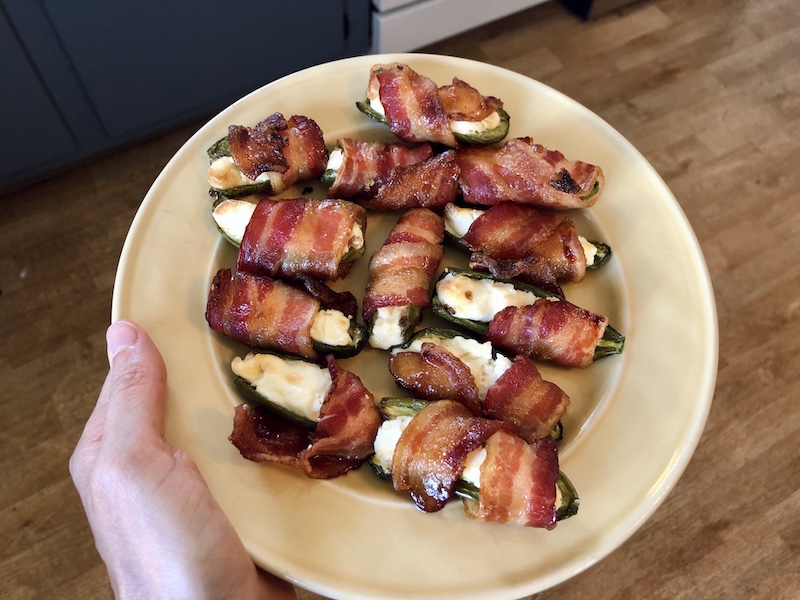 Bacon-wrapped stuffed jalapeños