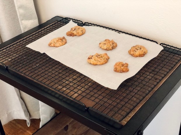 Cowboy cookies cooling