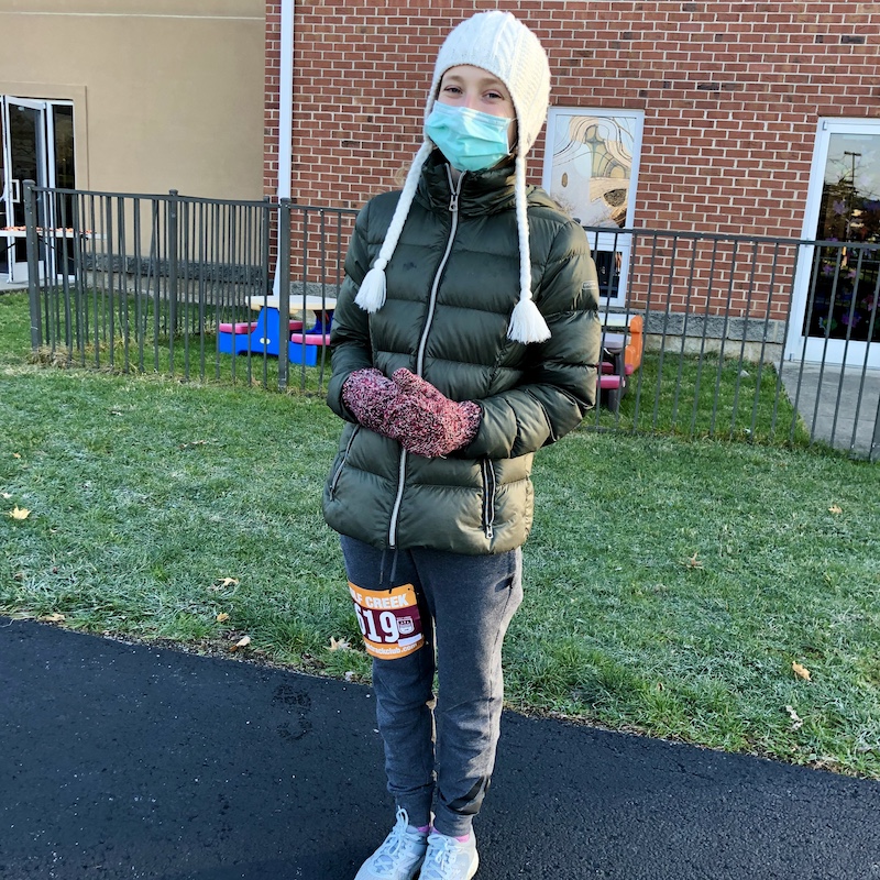 Girl at 5k race during COVID-19