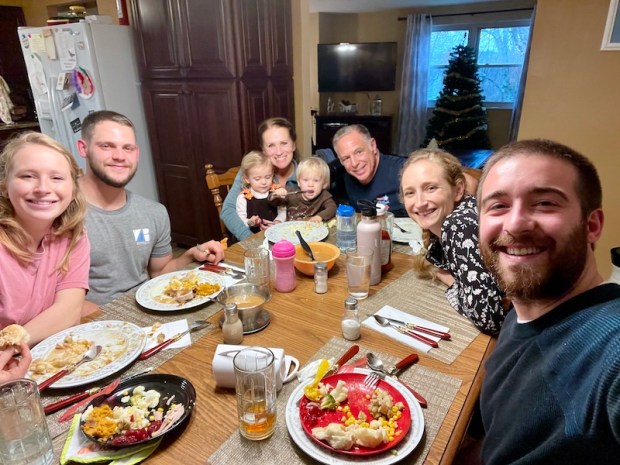 Family at Thanksgiving dinner