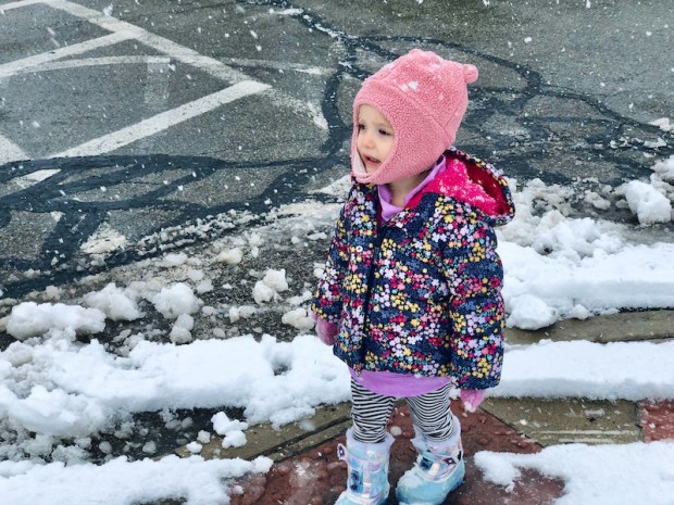 Toddler in snow
