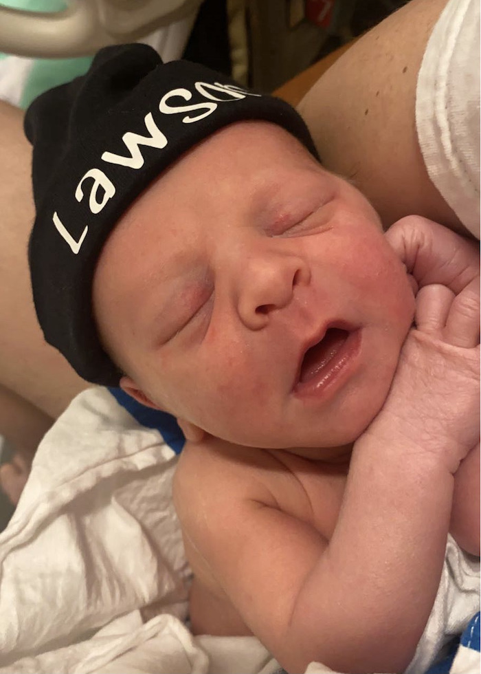 Baby boy Lawson with name hat