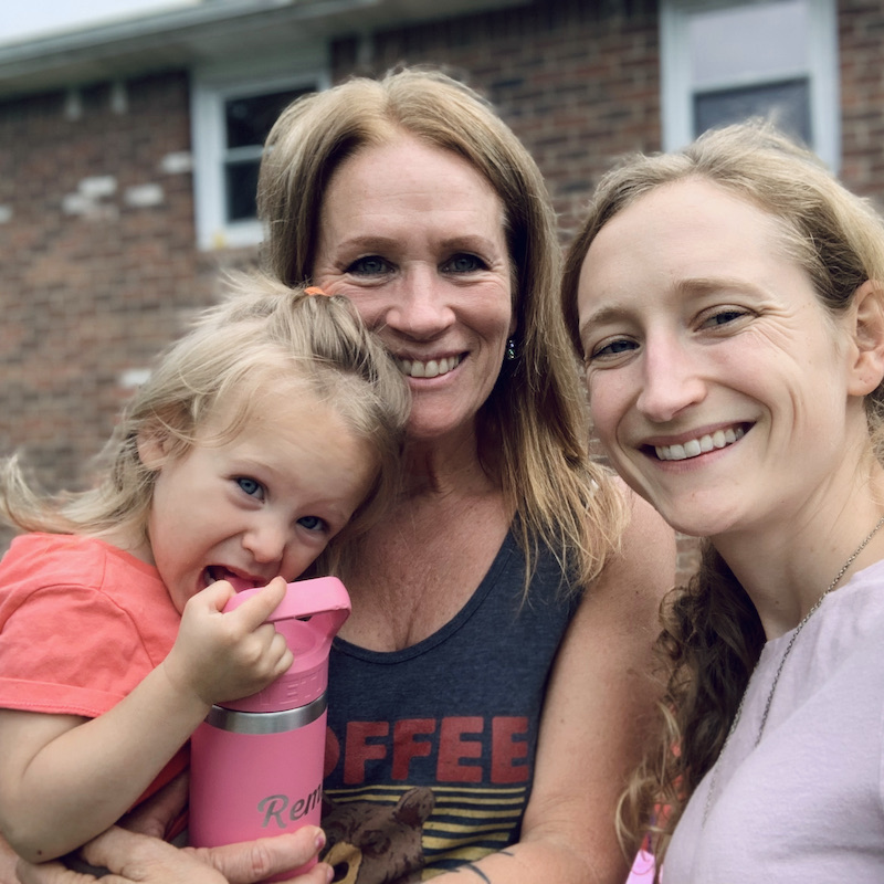Three generations of women