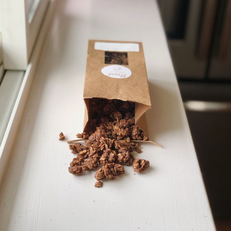 Chocolate peanut butter granola by Etsy shop Braid Bakery