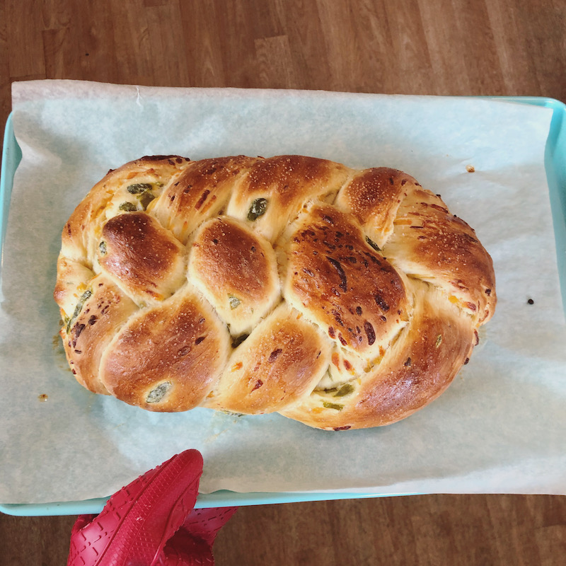 Cheddar jalapeno challah bread