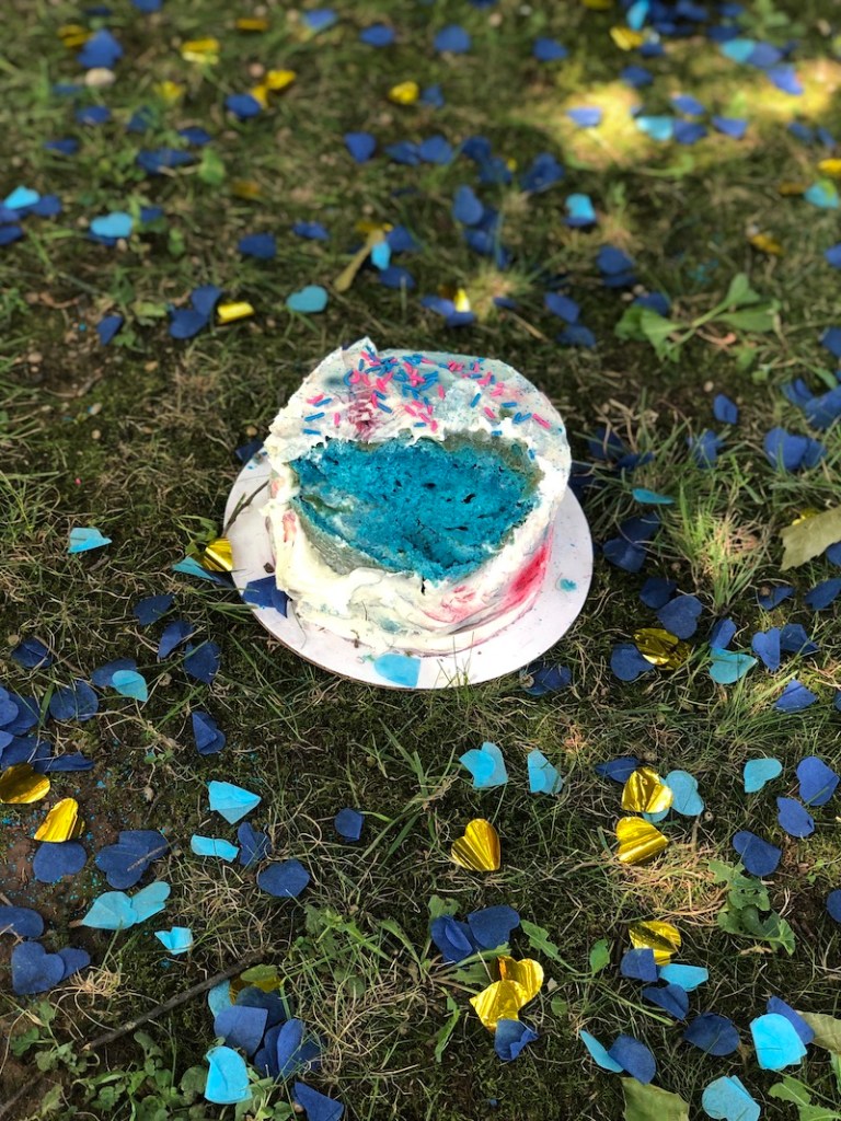 Gender reveal cake