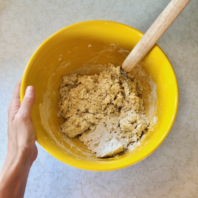 Challah dough in bowl