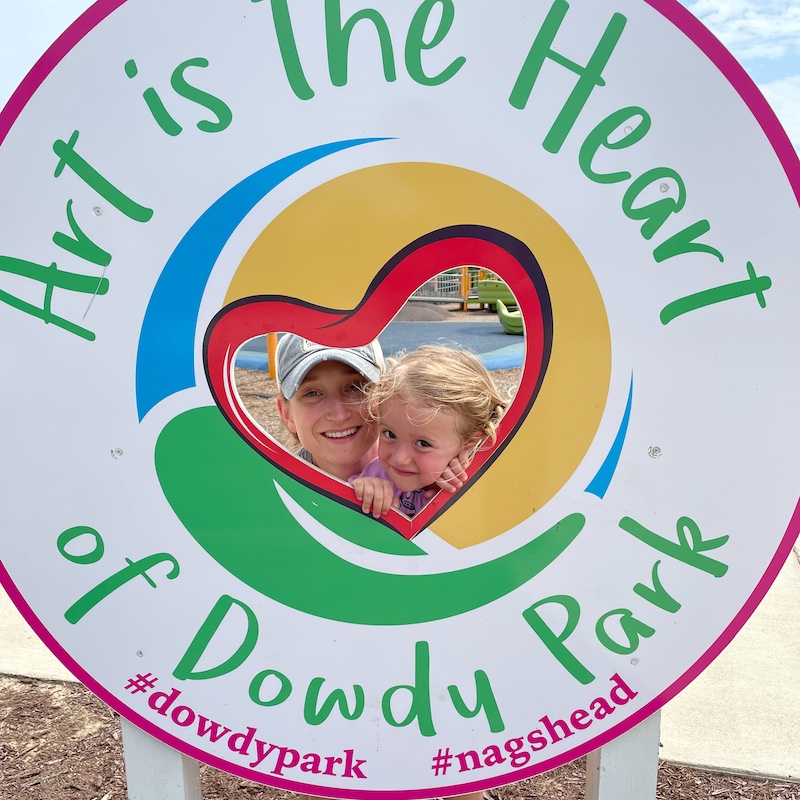 Mom and daughter at Dowdy Park in Nags Head, NC